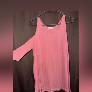 Women's Pink Cold Shoulder Top